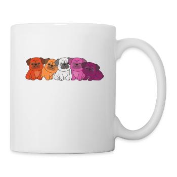 Lesbian Flag Pug Pride LGBTQ cute dogs - Mug - white - Right