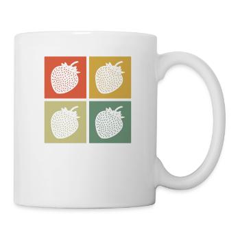 Strawberry Fruit Lover Retro Healthy Gift idea - Tasse - Weiß - Rechts