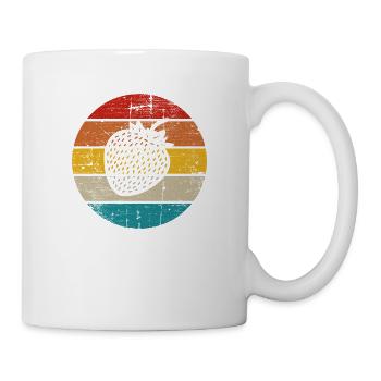 Strawberry Fruit Lover Retro Healthy Gift idea - Tasse - Weiß - Rechts