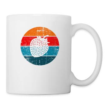 Strawberry Fruit Lover Retro Healthy Gift idea - Tasse - Weiß - Rechts
