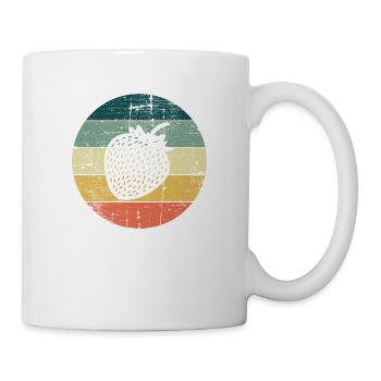 Strawberry Fruit Lover Retro Healthy Gift idea - Mug - white - Right