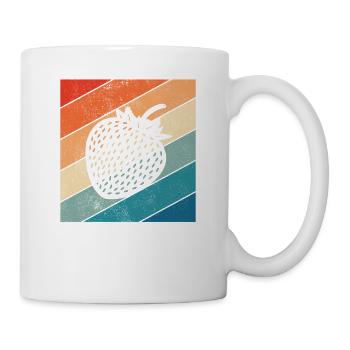 Strawberry Fruit Lover Retro Healthy Gift idea - Tasse - Weiß - Rechts