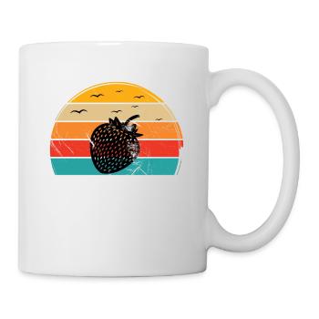 Strawberry Fruit Lover Retro Healthy Gift idea - Mug - white - Right