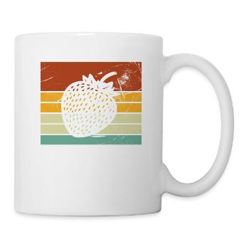 Strawberry Fruit Lover Retro Healthy Gift idea - Tasse - Weiß - Rechts