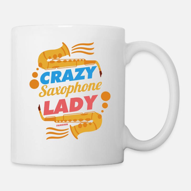 Crazy Saxophone Lady - Tasse - Weiß