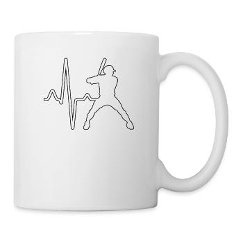 Battement de cœur de baseball - Mug blanc - blanc - Droite