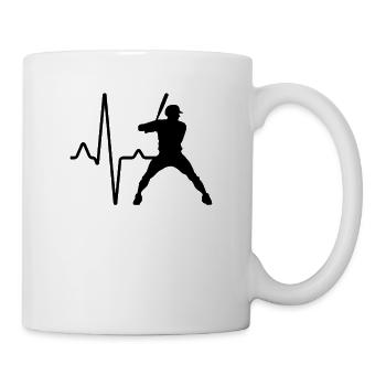 Battement de cœur de baseball - Mug blanc - blanc - Droite