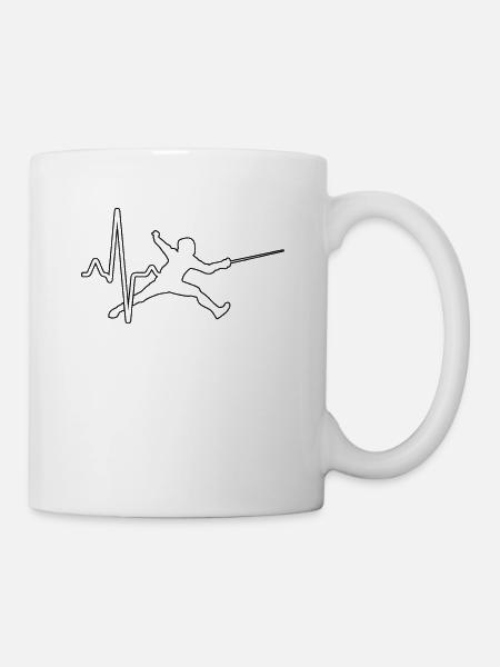Fechten Herzschlag - Tasse - Weiß