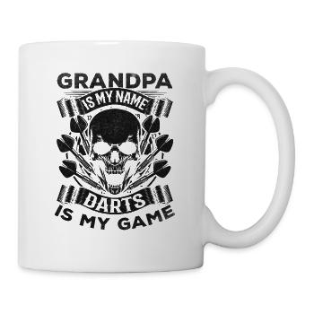 Grand-père est mon nom Darts est mon jeu Joueur de fléchettes - Mug blanc - blanc - Droite