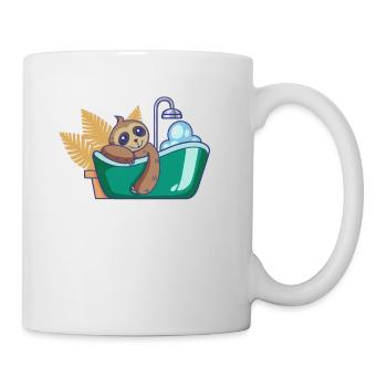 Faultier nimmt Bad in der Badewanne - Tasse - Weiß - Rechts