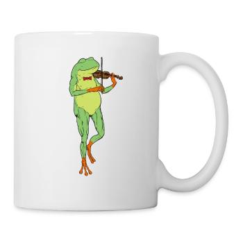 Comic Frog Plays Violin - Mug - white - Right