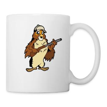 Owl with Rifle - Hunter - Mug - white - Right