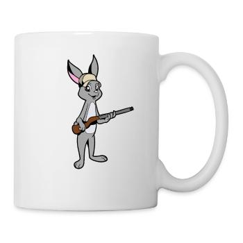 Rabbit with Rifle - Hunter - Mug - white - Right