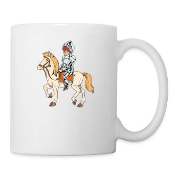 Junge in Rüstung reitet auf Pferd - Ritter - Tasse - Weiß - Rechts
