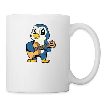 Comic Penguin plays guitar - Mug - white - Right