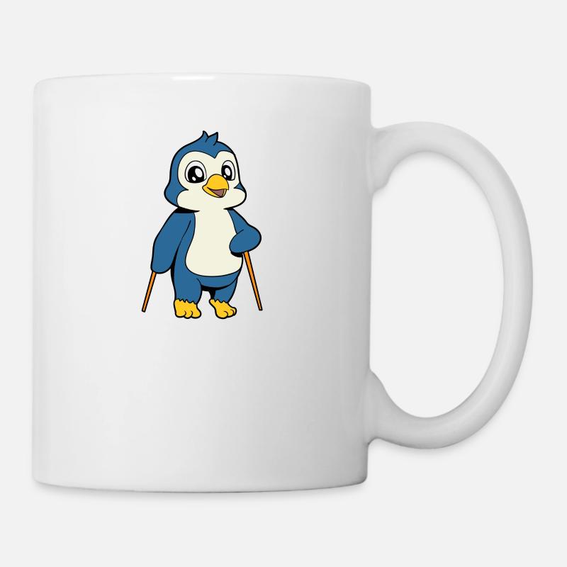 Nordic Walking Comic Pinguin - Tasse - Weiß