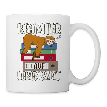 Beamter auf Lebenszeit Beamten Spruch Faultier - Tasse - Weiß - Rechts