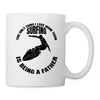 Surfer Vater surfen Surfbrett Dad Surflehrer - Tasse - Weiß - Rechts
