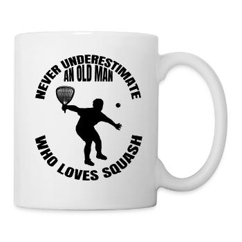 Squash Racquetball-Spieler Racquetball Squashspiel - Tasse - Weiß - Rechts