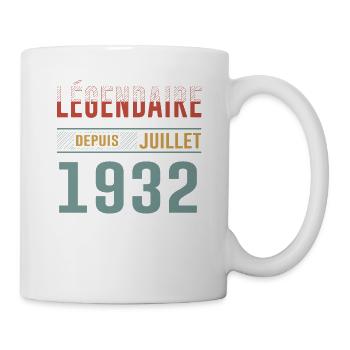 Légendaire Depuis Juillet 1932 Anniversaire Cadeau - Mug blanc - blanc - Droite