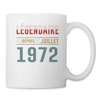 Légendaire Depuis Juillet 1972 Anniversaire Cadeau - Mug blanc - blanc - Droite