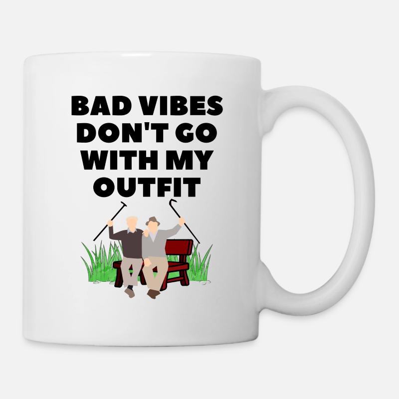 Bad vibrations don't fit my outfit - Mug - white