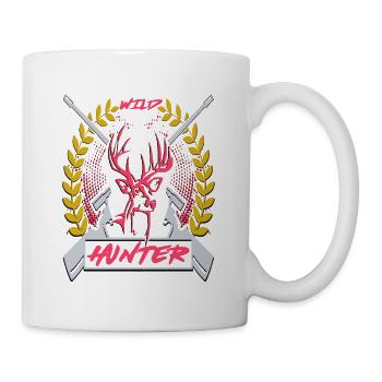 Cool Wild Hunter Awesome Hunting T-Shirt - Tasse - Weiß - Rechts