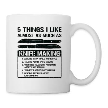 Messer Selbst Schmieden Damast Stahl Schmied - Tasse - Weiß - Rechts