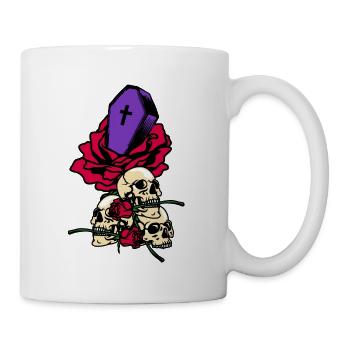 Gothique Crâne Roses Mort Tombe Esthétique Sombre - Mug blanc - blanc - Droite
