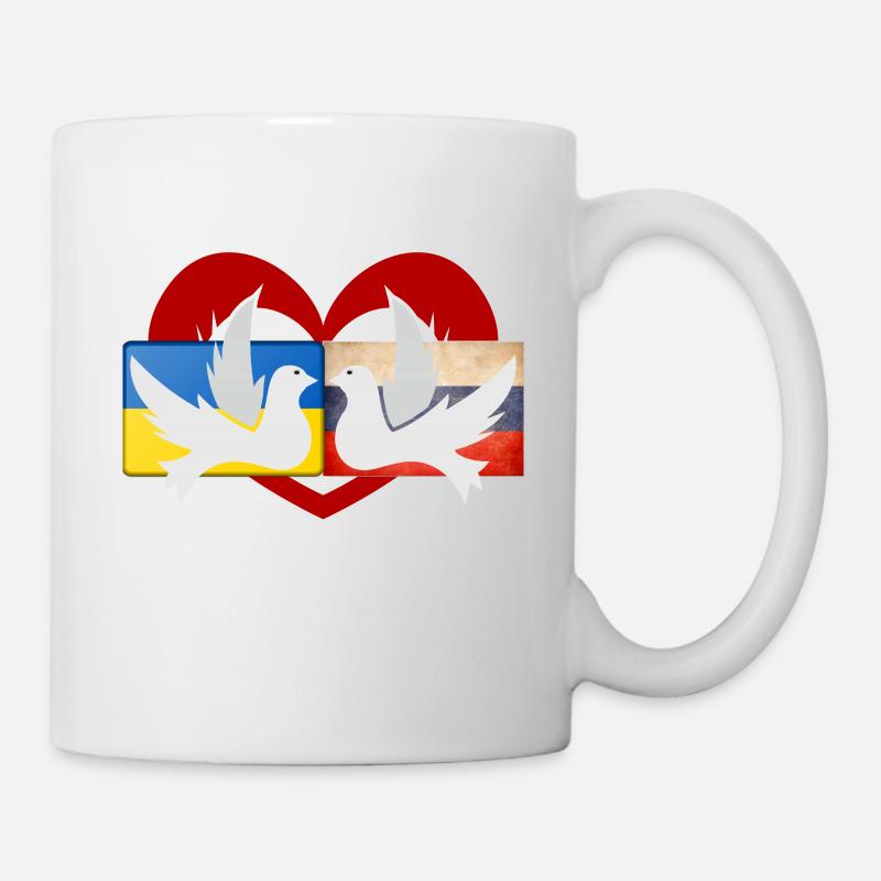 Ukraine Russie Colombes de la paix - Mug blanc - blanc