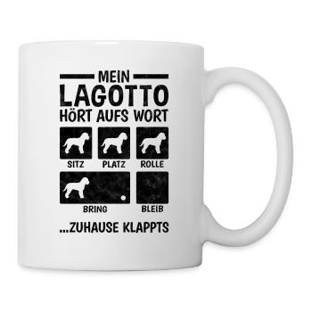 Lagotto Romagnolo Hundetricks Wasserhund - Tasse - Weiß - Rechts