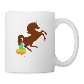 Einhorn Regenbogen - Tasse - Weiß - Rechts