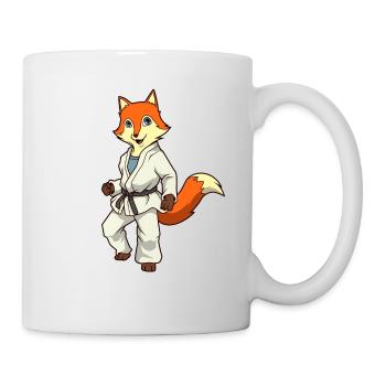 Comic Fuchs macht Judo - Tasse - Weiß - Rechts