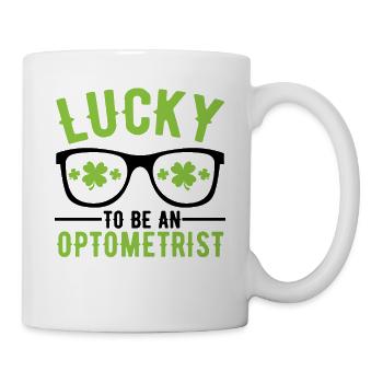 Lucky to be an Optometrist Augenoptiker Optiker - Tasse - Weiß - Rechts