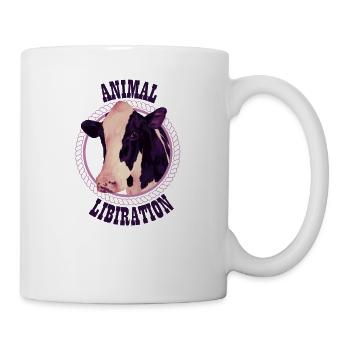 Tierbefreiung Vieh Veganer Kuh Nicht Essen - Tasse - Weiß - Rechts