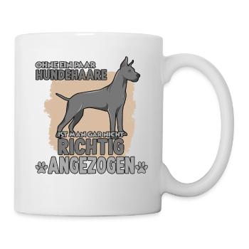 Cooles Hundehalter Motiv Dogge Deutsche Dogge - Tasse - Weiß - Rechts