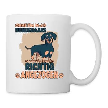 Dackel Hund Teckle Hundeliebhaber Rauhaardackel - Tasse - Weiß - Rechts