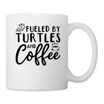 Propulsé par les tortues et - Mug blanc - blanc - Droite