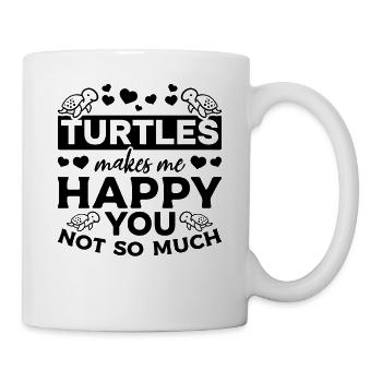 Les tortues me rendent heureux Tu ne me rends pas si heureux - Mug blanc - blanc - Droite