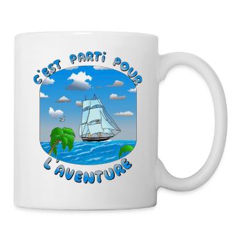 C'est parti pour l aventure - voilier - Mug blanc - blanc - Droite