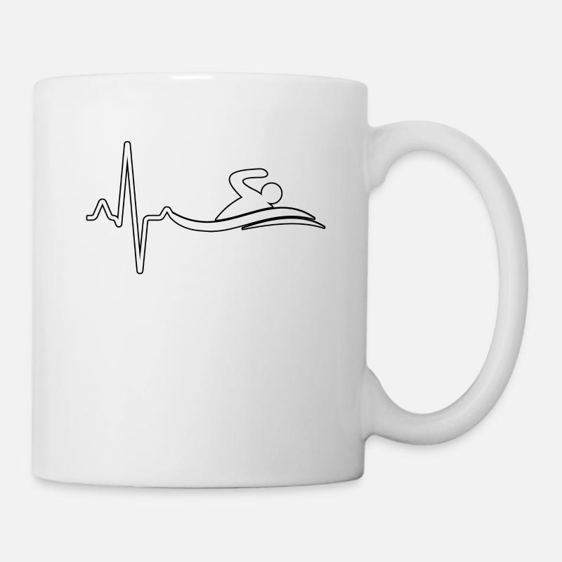 Natation Heartbeat - Mug blanc - blanc