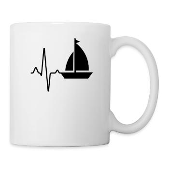 Segeln Herzschlag - Tasse - Weiß - Rechts
