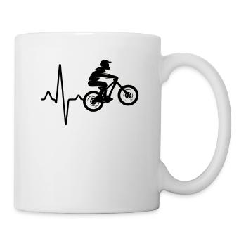 Rythme cardiaque en vélo de montagne - Mug blanc - blanc - Droite