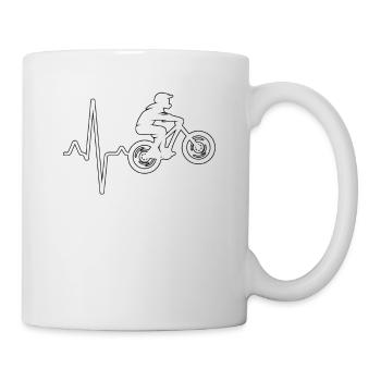 Rythme cardiaque en vélo de montagne - Mug blanc - blanc - Droite