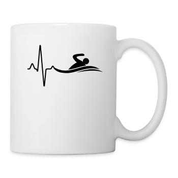 Schwimmen Herzschlag - Tasse - Weiß - Rechts
