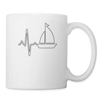 Segeln Herzschlag - Tasse - Weiß - Rechts