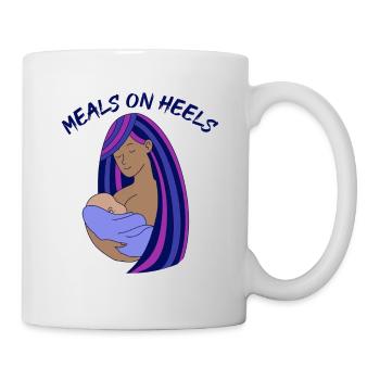 Meals On Heels breastfeeding woman of color mother - Mug - white - Right