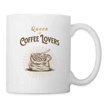 Queen of Coffee Lovers Retro Vintage Coffee Beans - Mug - white - Right