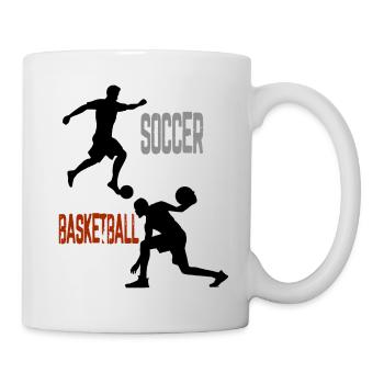 Soccer, Basketball, - Tasse - Weiß - Rechts
