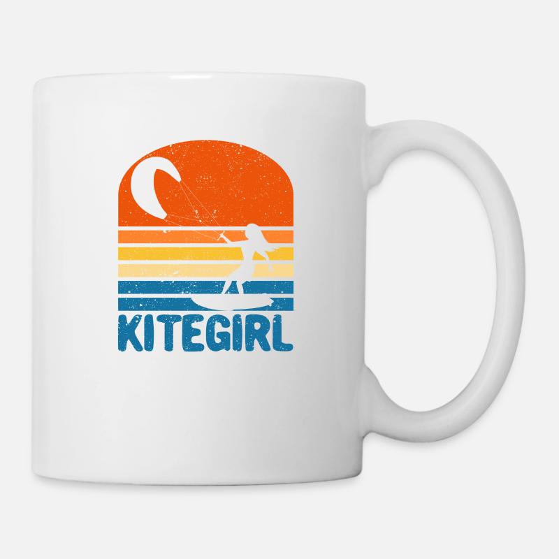 Vintage Kite Surf Kiteing Kiteboard Kitesurf - Mug blanc - blanc